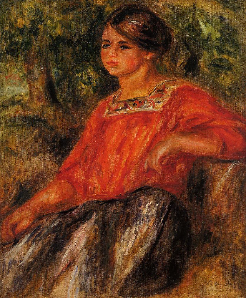 Gabrielle in the Garden at Cagnes - Pierre-Auguste Renoir painting on canvas